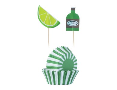 Image for 48 Gin & Tonic Cupcake Case & Toppers